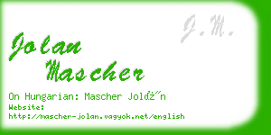 jolan mascher business card